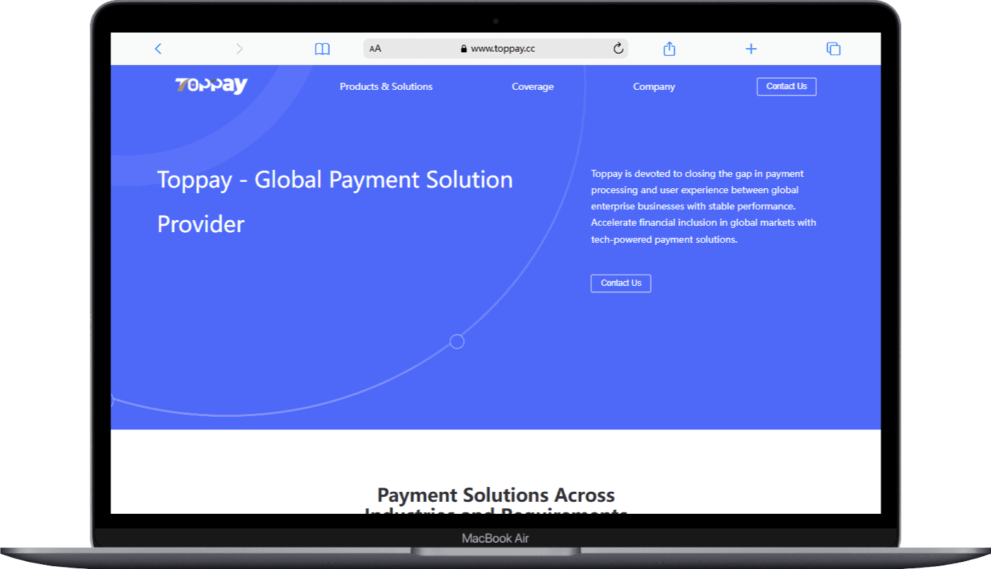 Toppay Landing Page